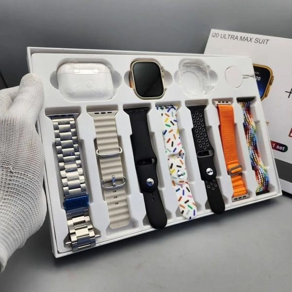 I20 Ultra Max Suit Smart Watch | 7 Strips Smartwatch With Airpods 2
