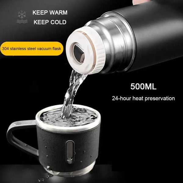 3 In 1 Vacuum Insulated Thermal Flask Set With Cup Set (random Color) [FREE DELIVERY]