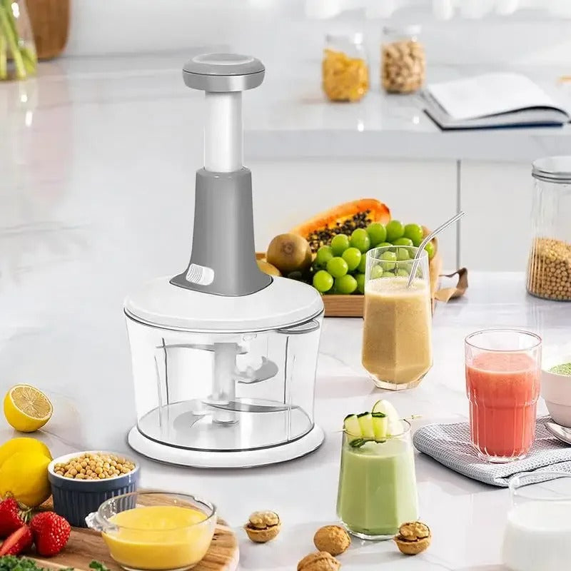 Manual Hand Push Chopper | Multi-functional Vegetable Meat Grinder/Grater/Chopper – 1.5 Liter