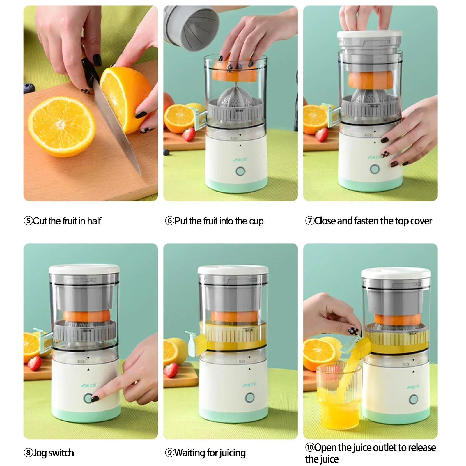 Wireless USB Electric Juicer - Fruit Extractor Portable Squeezer