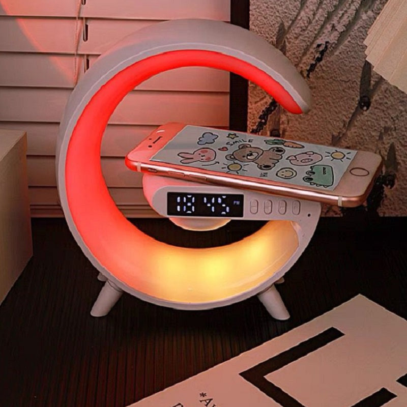 G Shaped LED Lamp - Bluetooth Speaker Wireless Charger Atmosphere Lamp