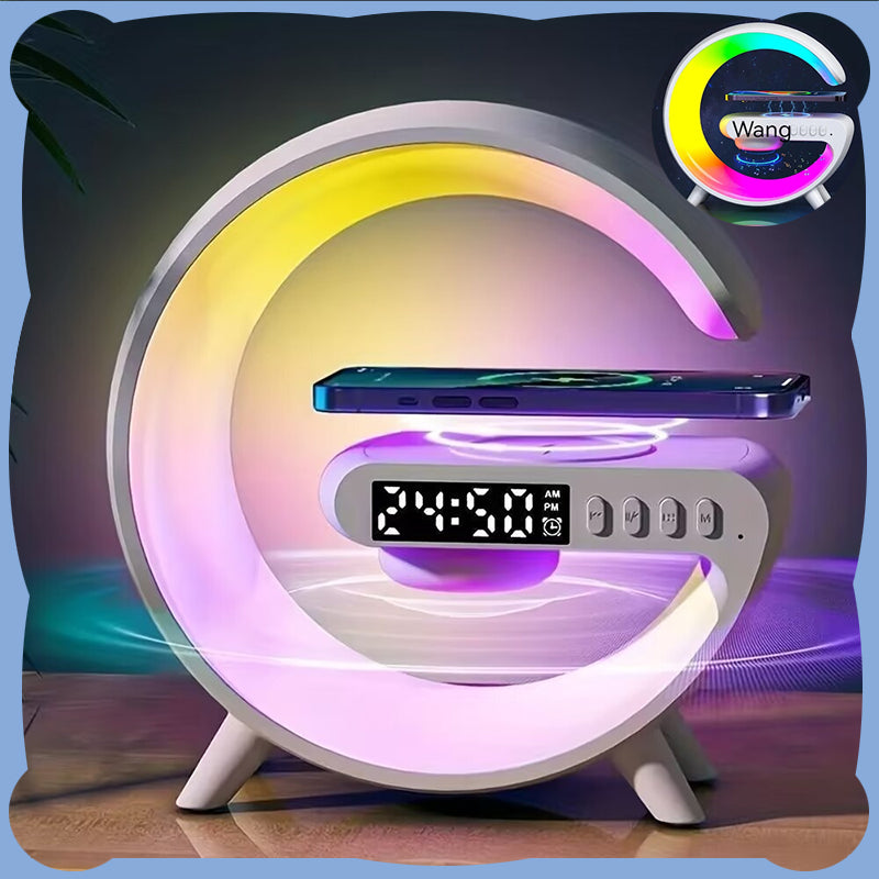 G Shaped LED Lamp - Bluetooth Speaker Wireless Charger Atmosphere Lamp